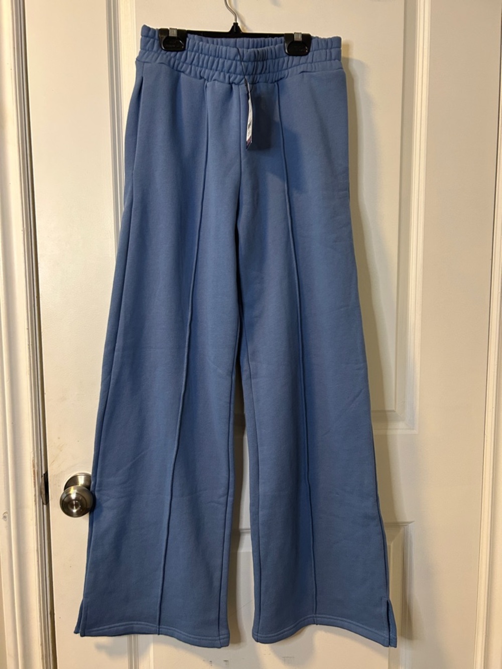 1. Smash + Tess Dusty Blue Wide-Leg Track Joggers